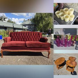 MaxSold Auction: This online auction features vintage couches, vintage chairs, antique chairs, display vases & bottles, paper lanterns, flameless candles, and more!